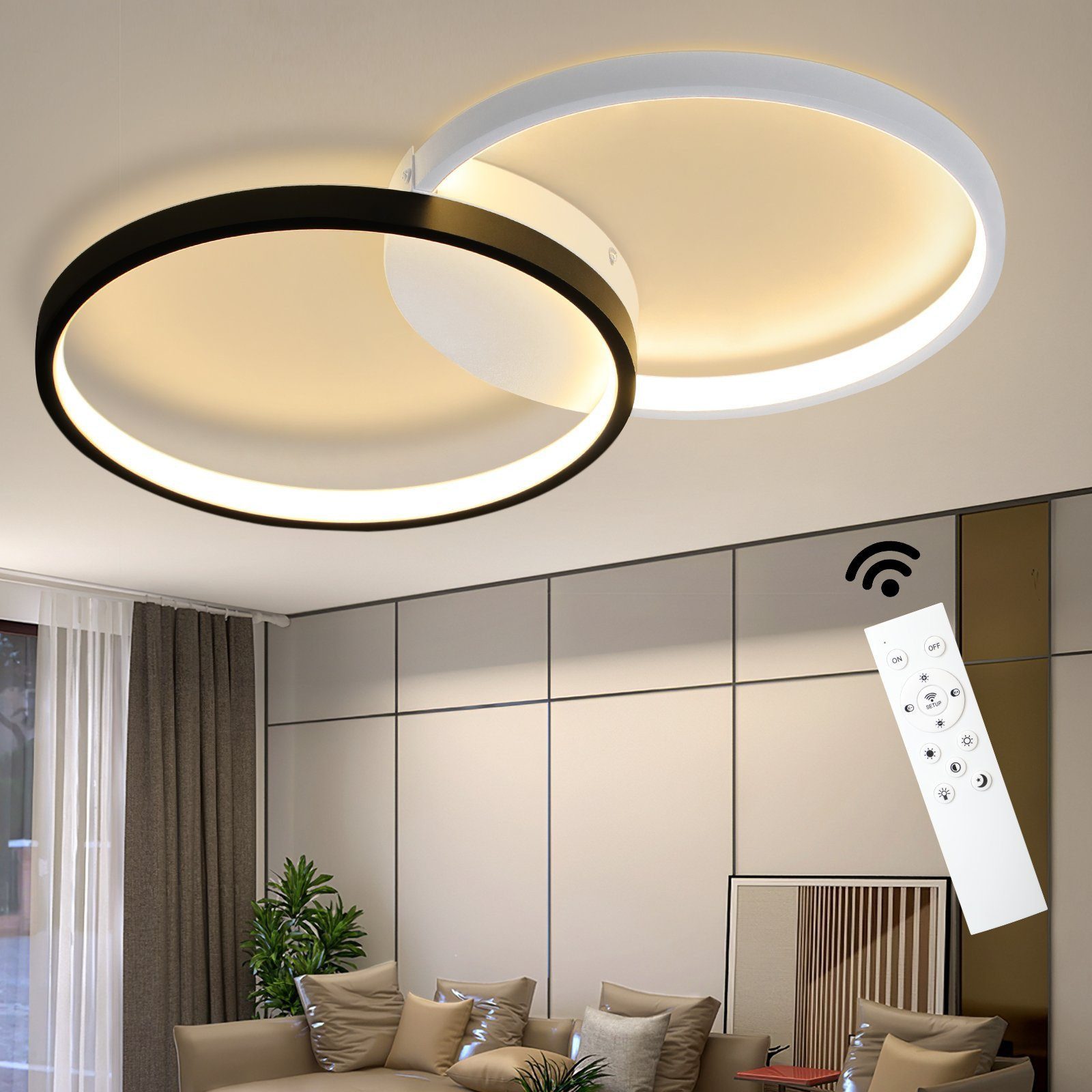 ZMH LED Deckenleuchte Wohnzimmer Dimmbar Modern günstig online kaufen