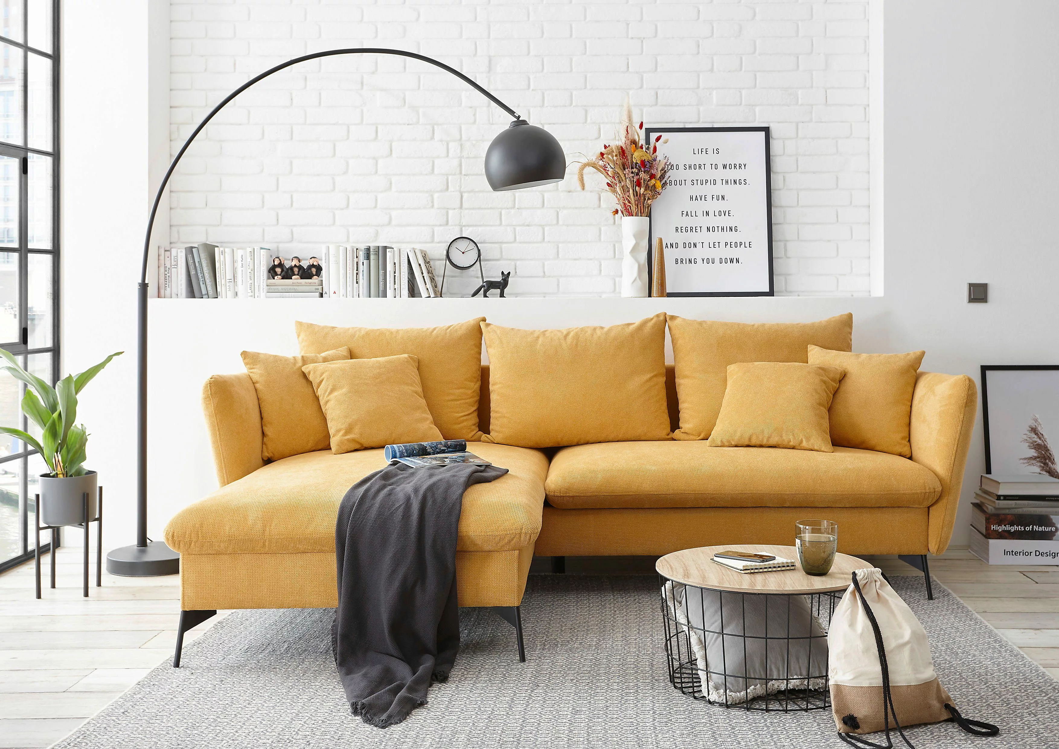 andas Ecksofa "LIVORNO,258 cm, L-Form,", Schlaffunktion u. Bettkasten (139/ günstig online kaufen
