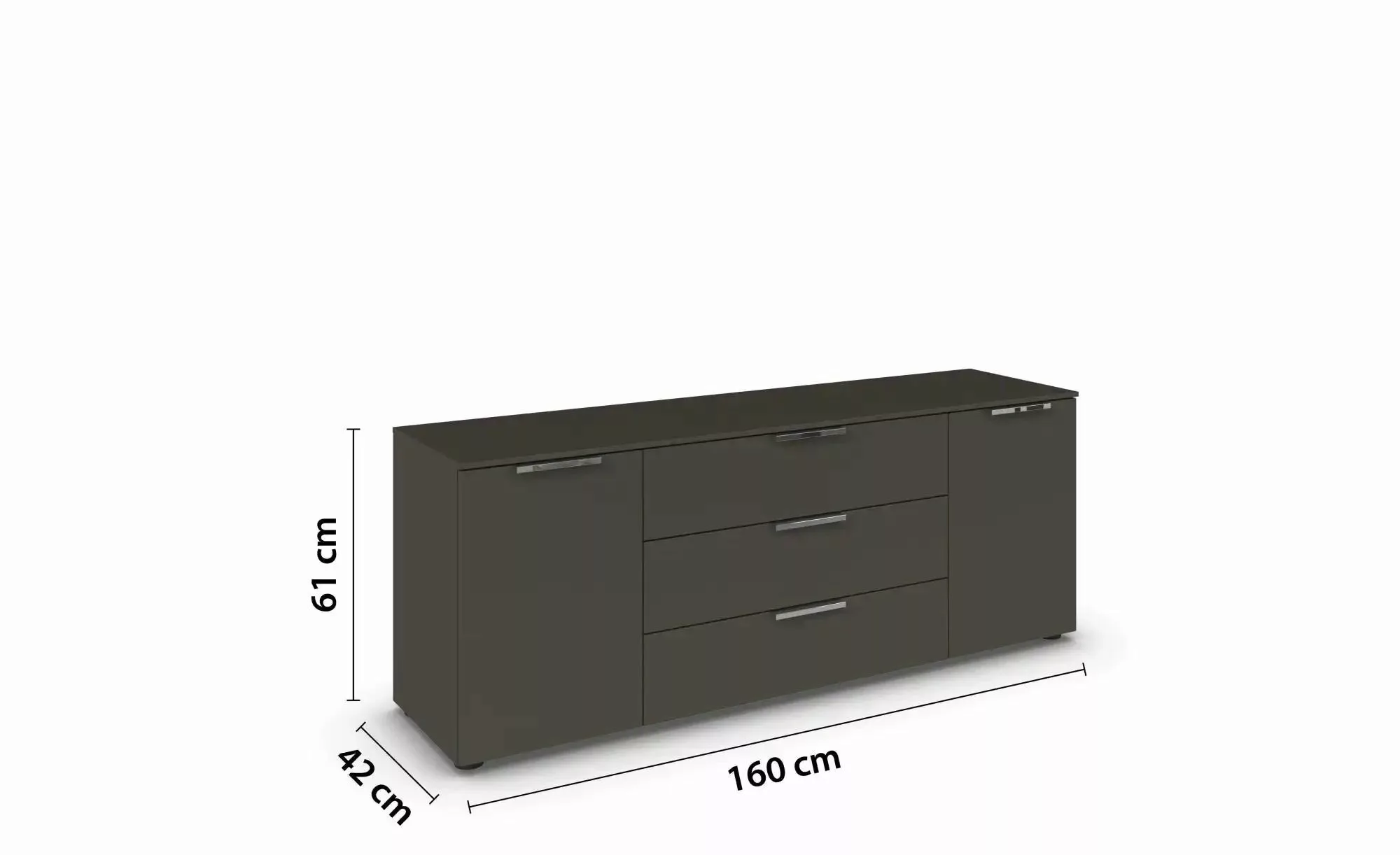 Sideboard   ¦ schwarz ¦ Maße (cm): B: 160 H: 61 Kommoden & Sideboards > Sid günstig online kaufen