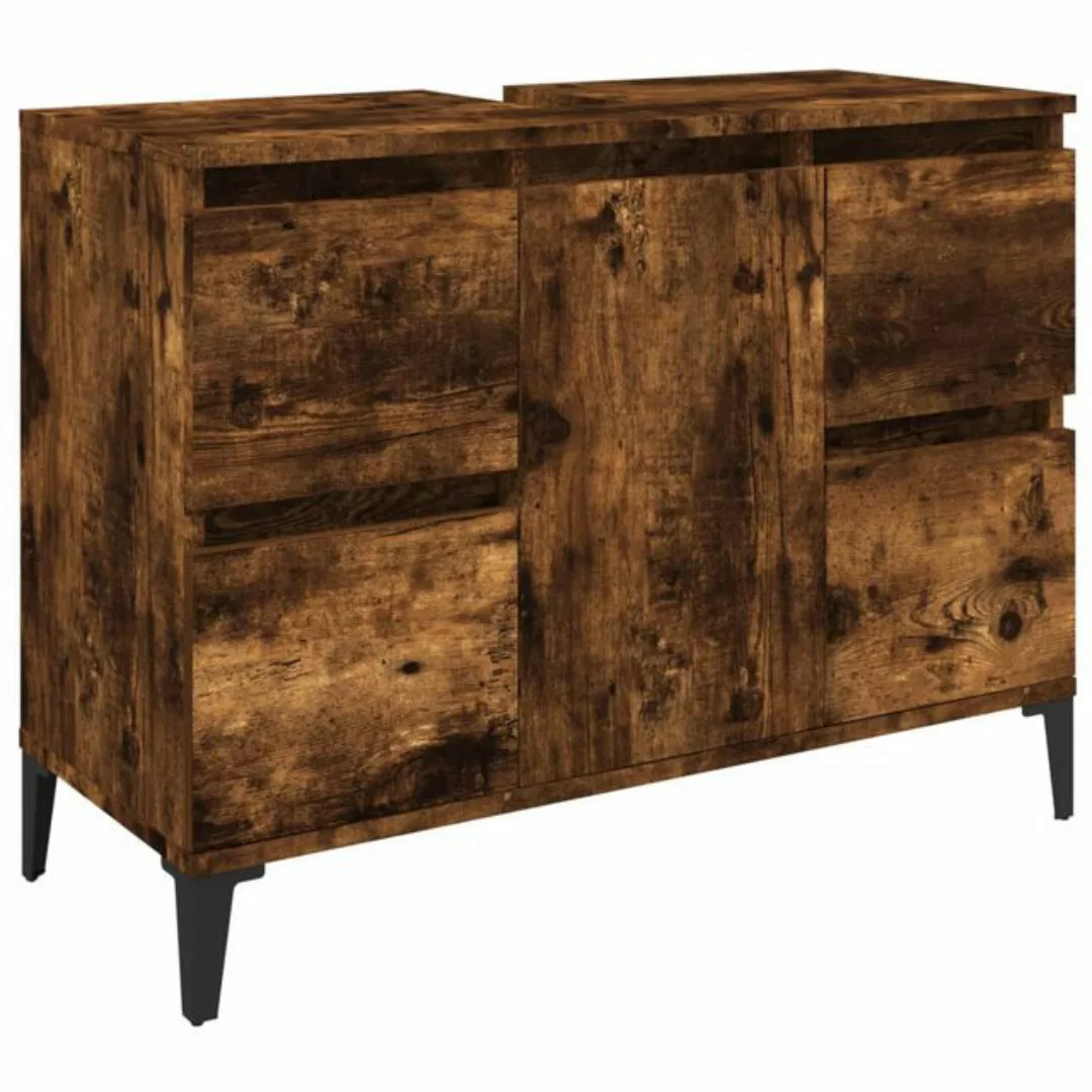 Vidaxl Waschbeckenunterschrank Räuchereiche 80x33x60 Cm Holzwerkstoff günstig online kaufen