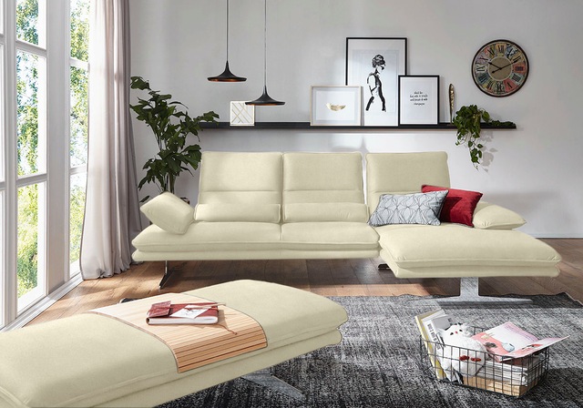 W.SCHILLIG Ecksofa "broadway, Designsofa mit tollem Sitzkomfort", Sitztiefe günstig online kaufen