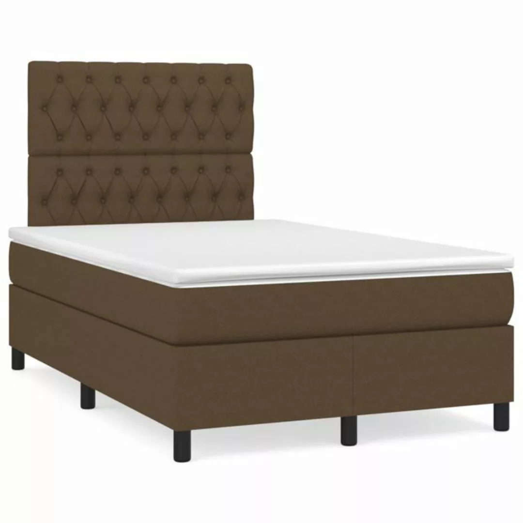 Vidaxl Boxspringbett Mit Matratze Dunkelbraun 120x200 Cm Stoff günstig online kaufen