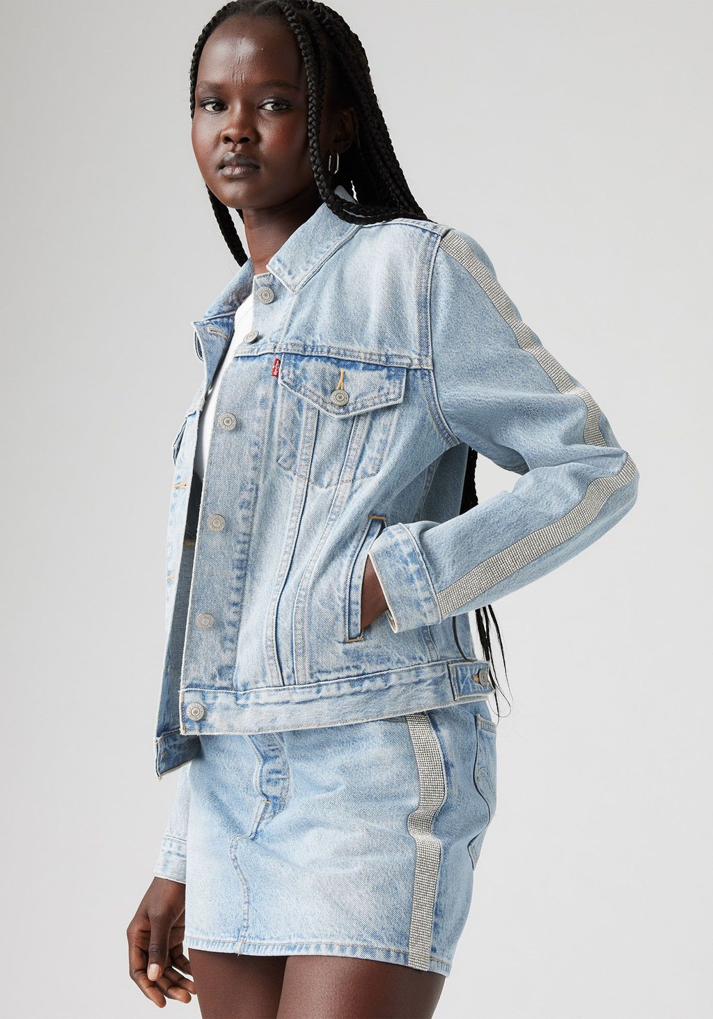 Levi's® Jeansjacke ORIGINAL TRUCKE mit Glitzerdetails an Ärmeln günstig online kaufen