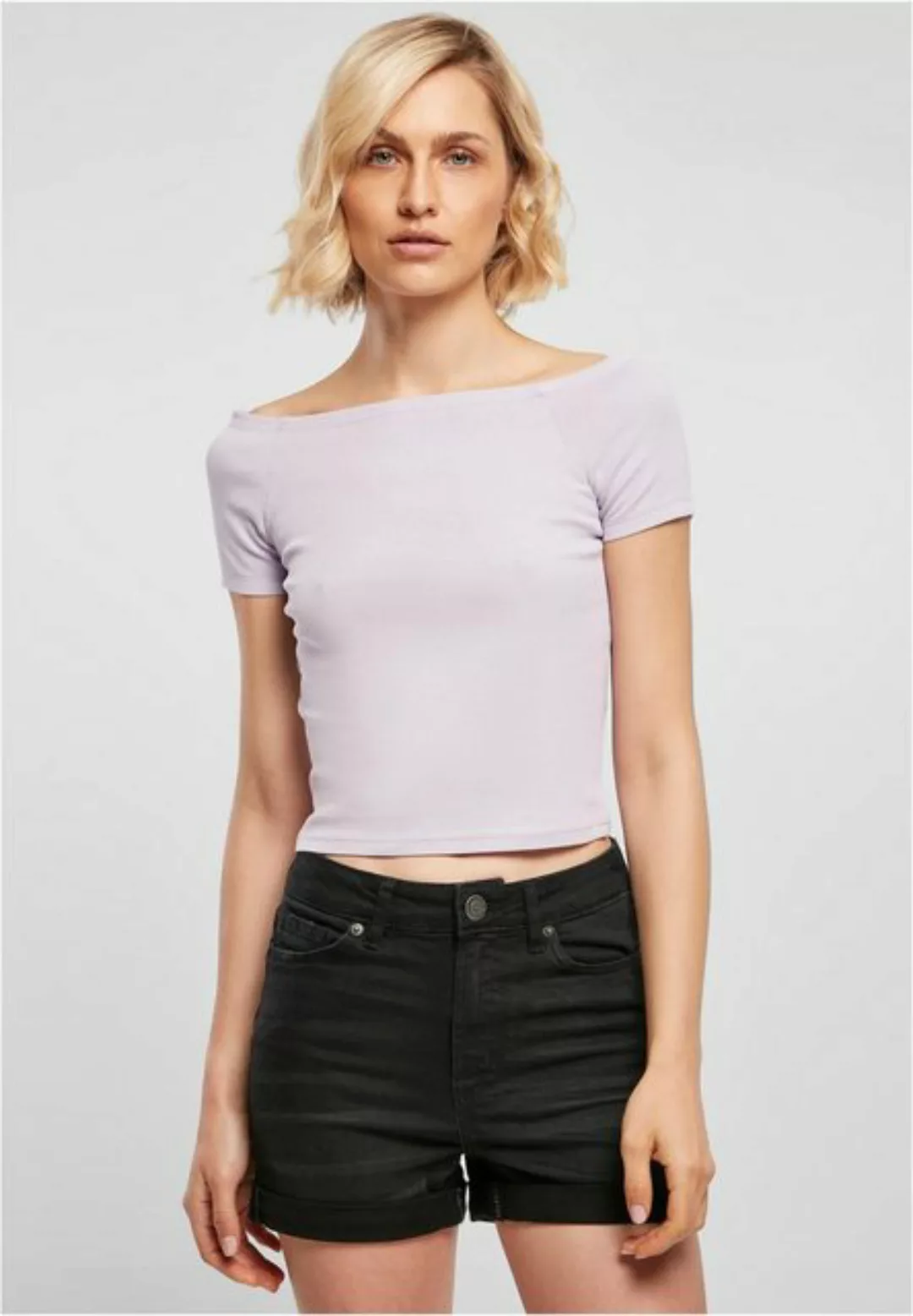 URBAN CLASSICS T-Shirt TB1500 - Ladies Off Shoulder Rib Tee lilac 3XL günstig online kaufen