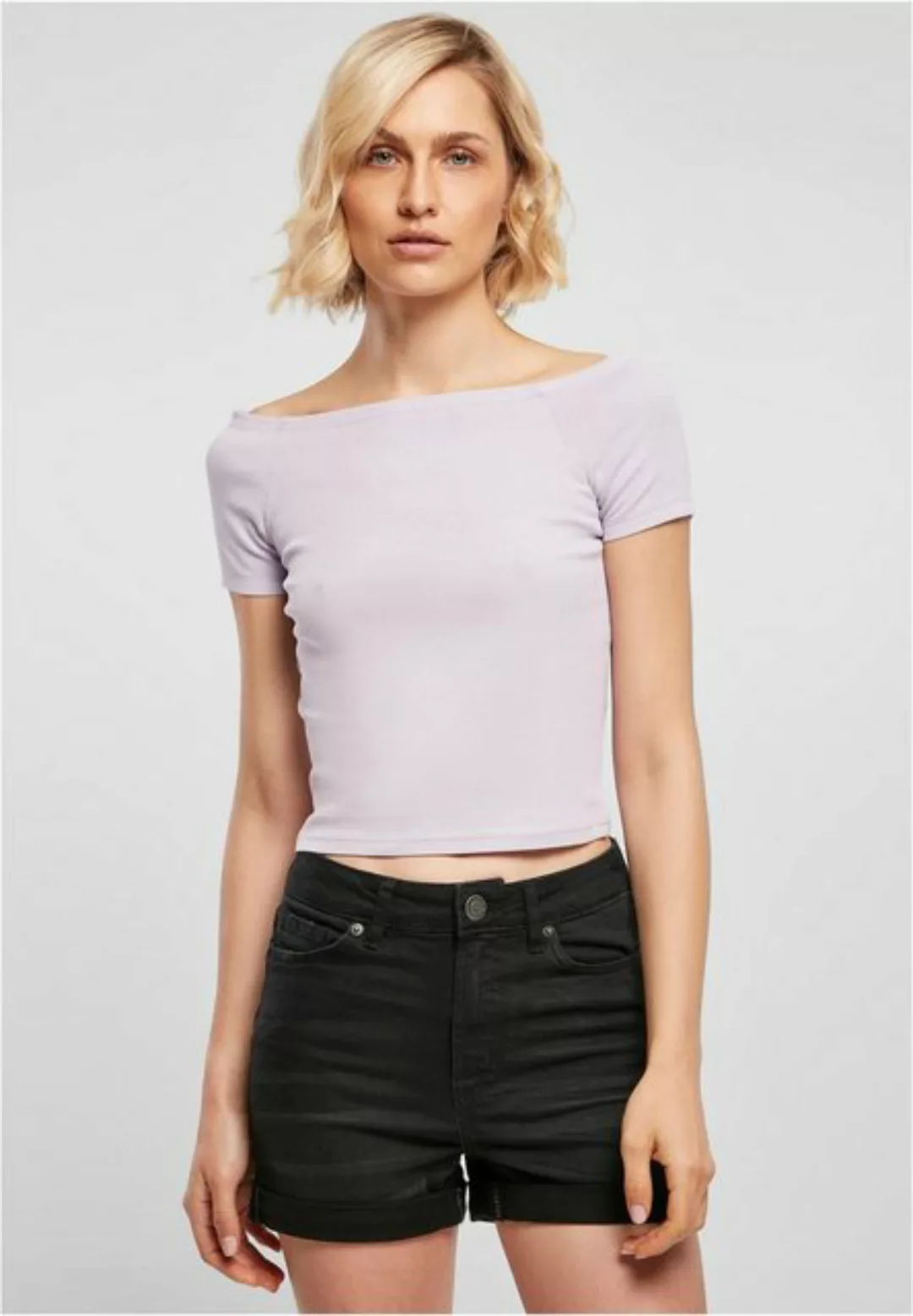 URBAN CLASSICS T-Shirt TB1500 - Ladies Off Shoulder Rib Tee lilac XL günstig online kaufen