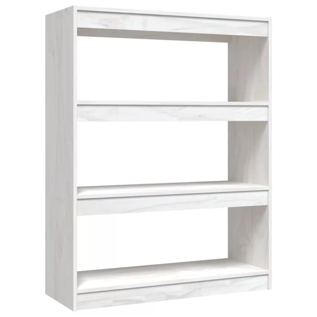 Bücherregal/raumteiler Weiß 100x30x103 Cm Kiefer Massivholz günstig online kaufen