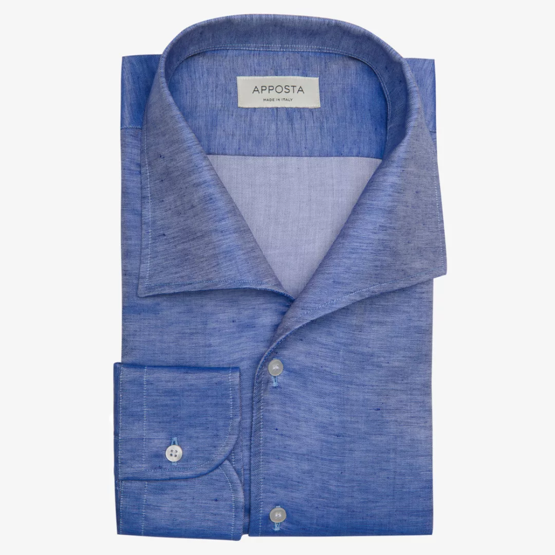 Hemd  einfarbig  marineblau baumwoll-leinen leinwandbindung leinen aus der günstig online kaufen