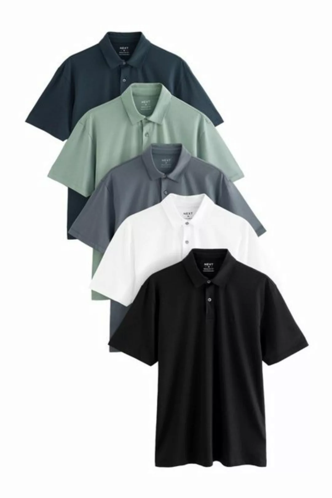 Next Poloshirt 5er-Pack Kurzarm-Poloshirts aus Jersey (5-tlg) günstig online kaufen