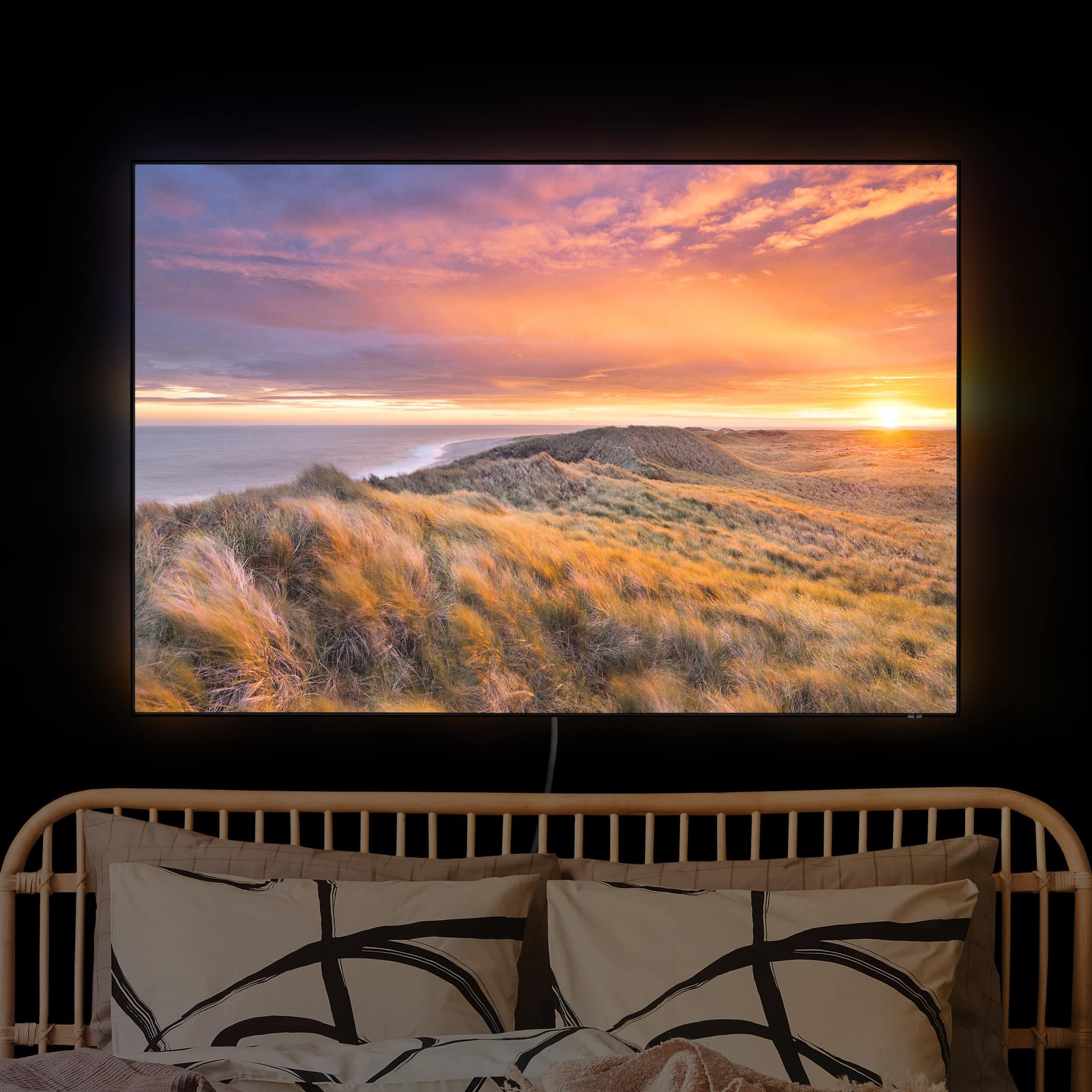 LED-Wechselbild Sonnenaufgang am Strand auf Sylt günstig online kaufen