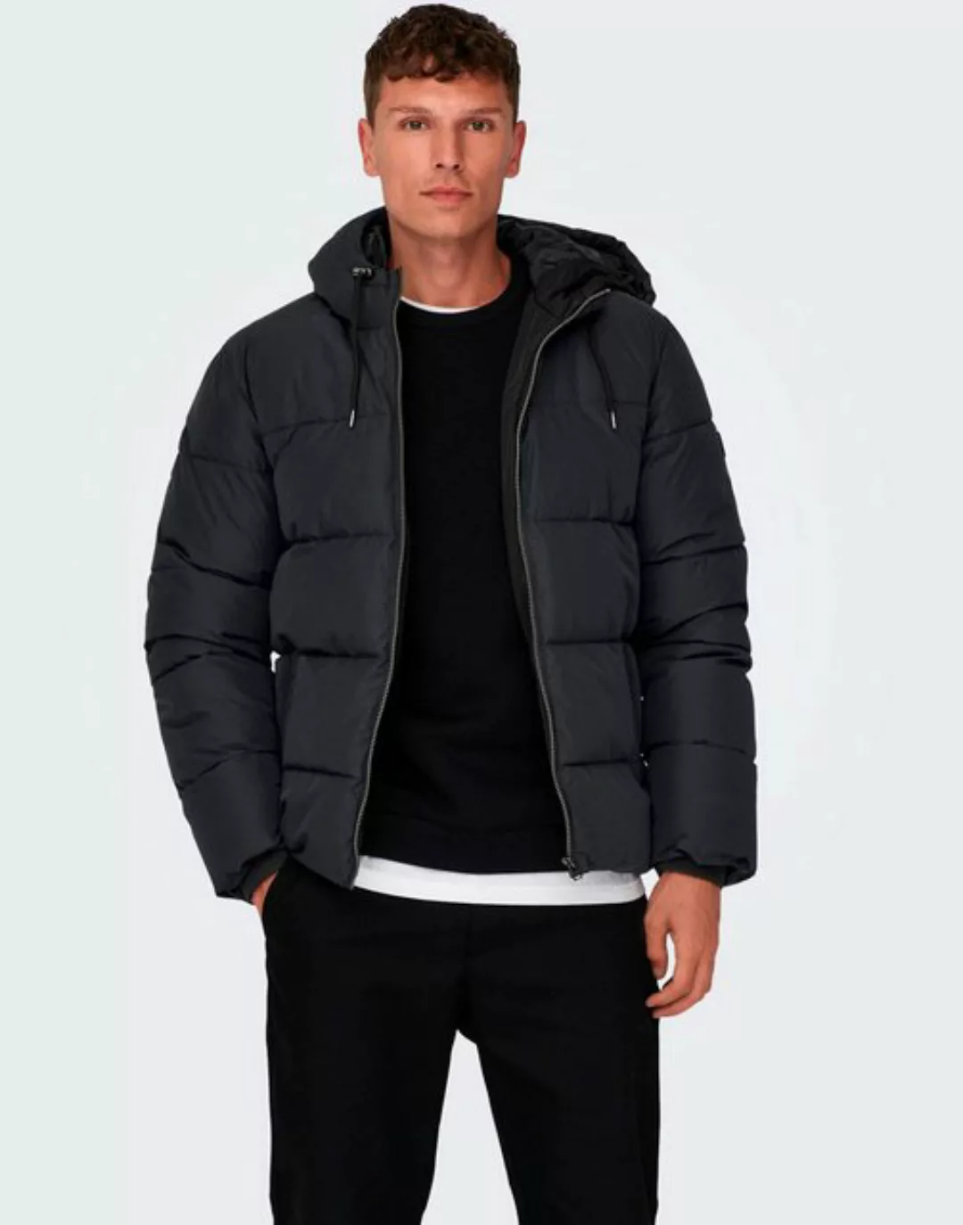 ONLY & SONS Steppjacke "ONSMARLON LIFE HOOD PUFFER JACKET OTW VD", mit Kapu günstig online kaufen