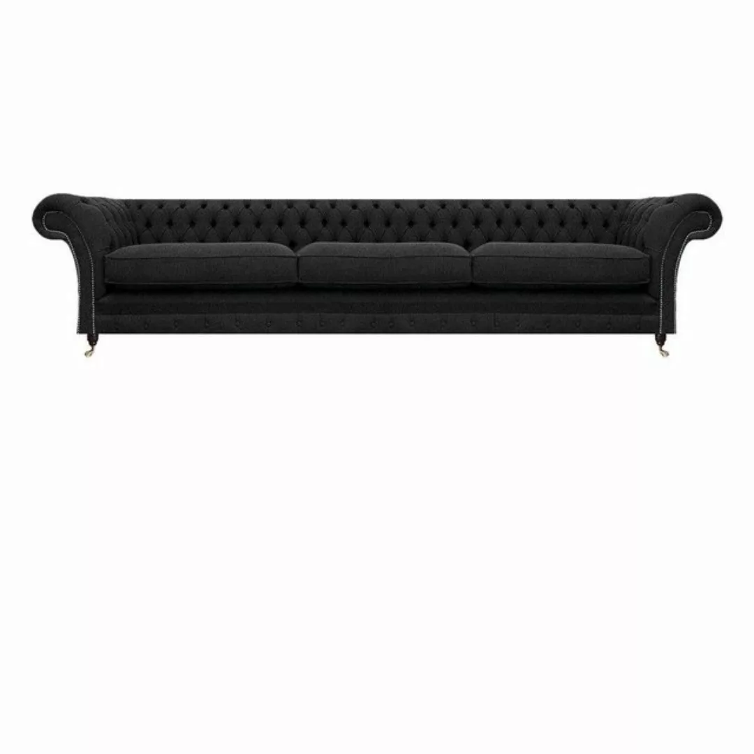 JVmoebel Chesterfield-Sofa Designer Möbel Schwarz Sofagarnitur 3tlg Wohnzim günstig online kaufen