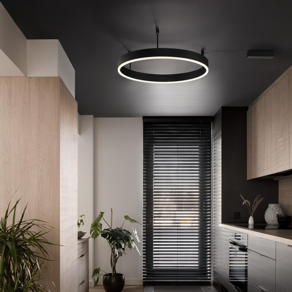 LED Deckenleuchte Motif in Schwarz 46W 3700lm günstig online kaufen