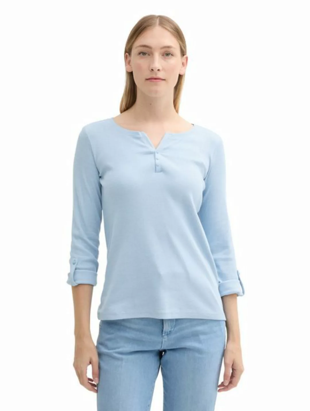 TOM TAILOR Langarmshirt mit Henley-Ausschnitt günstig online kaufen