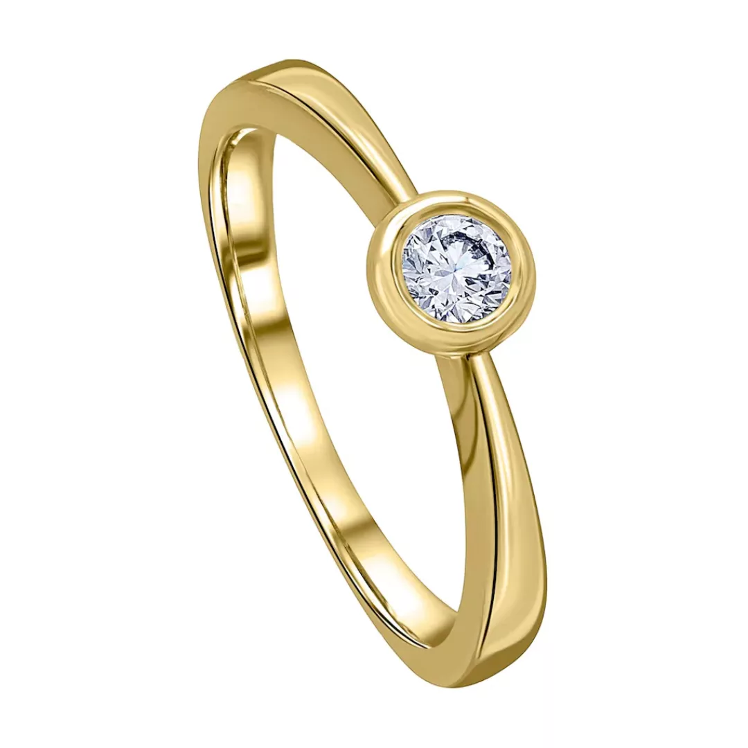 ONE ELEMENT Diamantring "0.15 ct Diamant Brillant Zarge Ring aus 750 Gelbgo günstig online kaufen