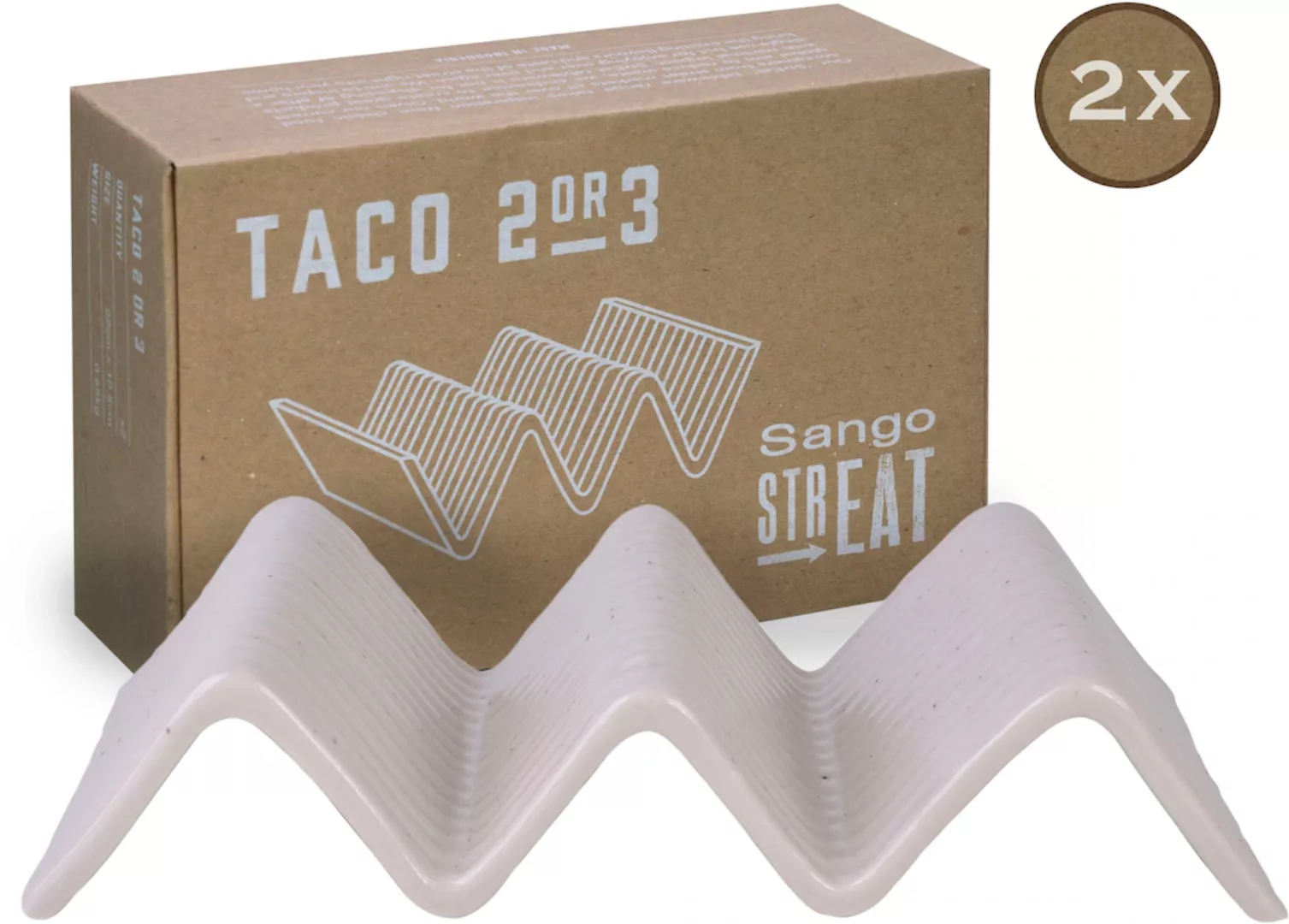 CreaTable Servierset Streat Taco Stand 2 creme Steinzeug günstig online kaufen
