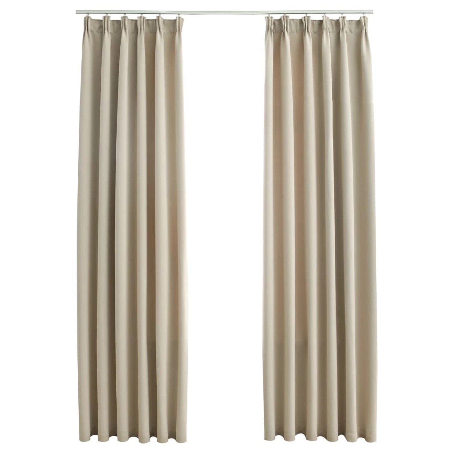 vidaXL Verdunkelungsvorhänge mit Haken 2 Stk Beige 140x225cm günstig online kaufen