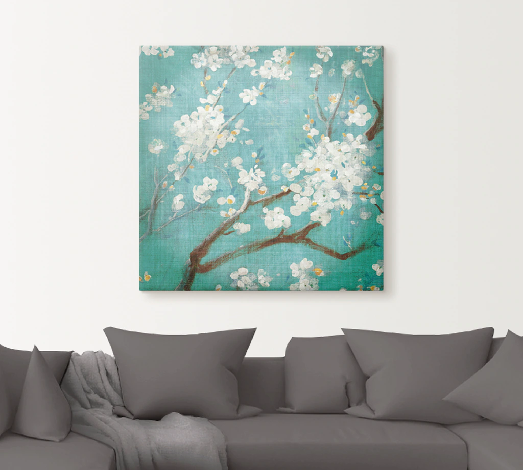 Artland Leinwandbild »Weiße Kirschblüten I«, Blumen, (1 St.), auf Keilrahme günstig online kaufen