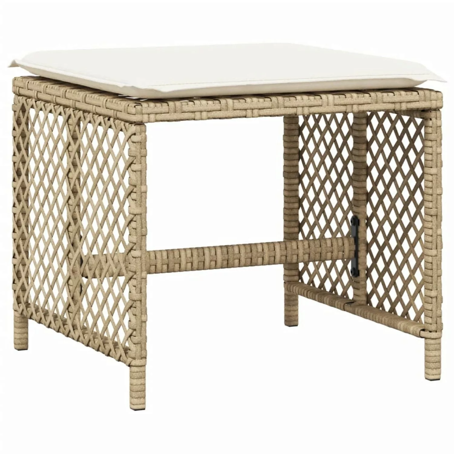 VidaXL Gartenhocker mit Kissen 4 Stk. Beige 41x41x36 cm Poly Rattan 2 günstig online kaufen