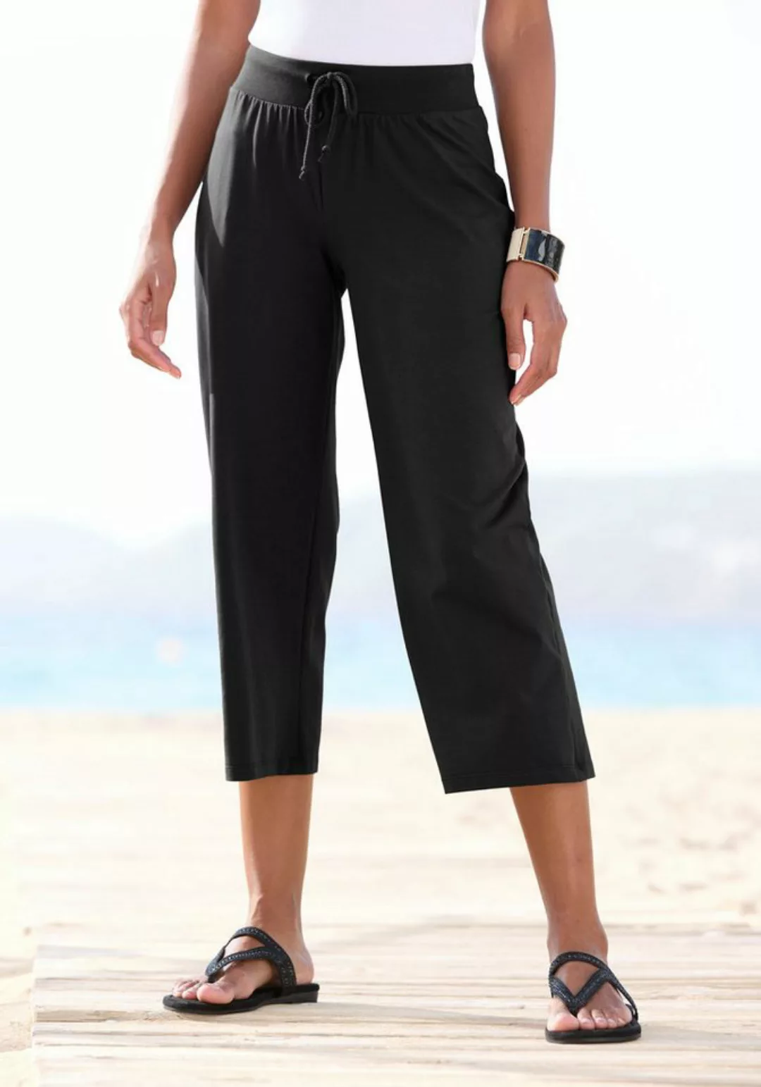 Beachtime 7/8-Strandhose aus weichem Jersey, Wide-Leg, Jogginghose, Relaxho günstig online kaufen