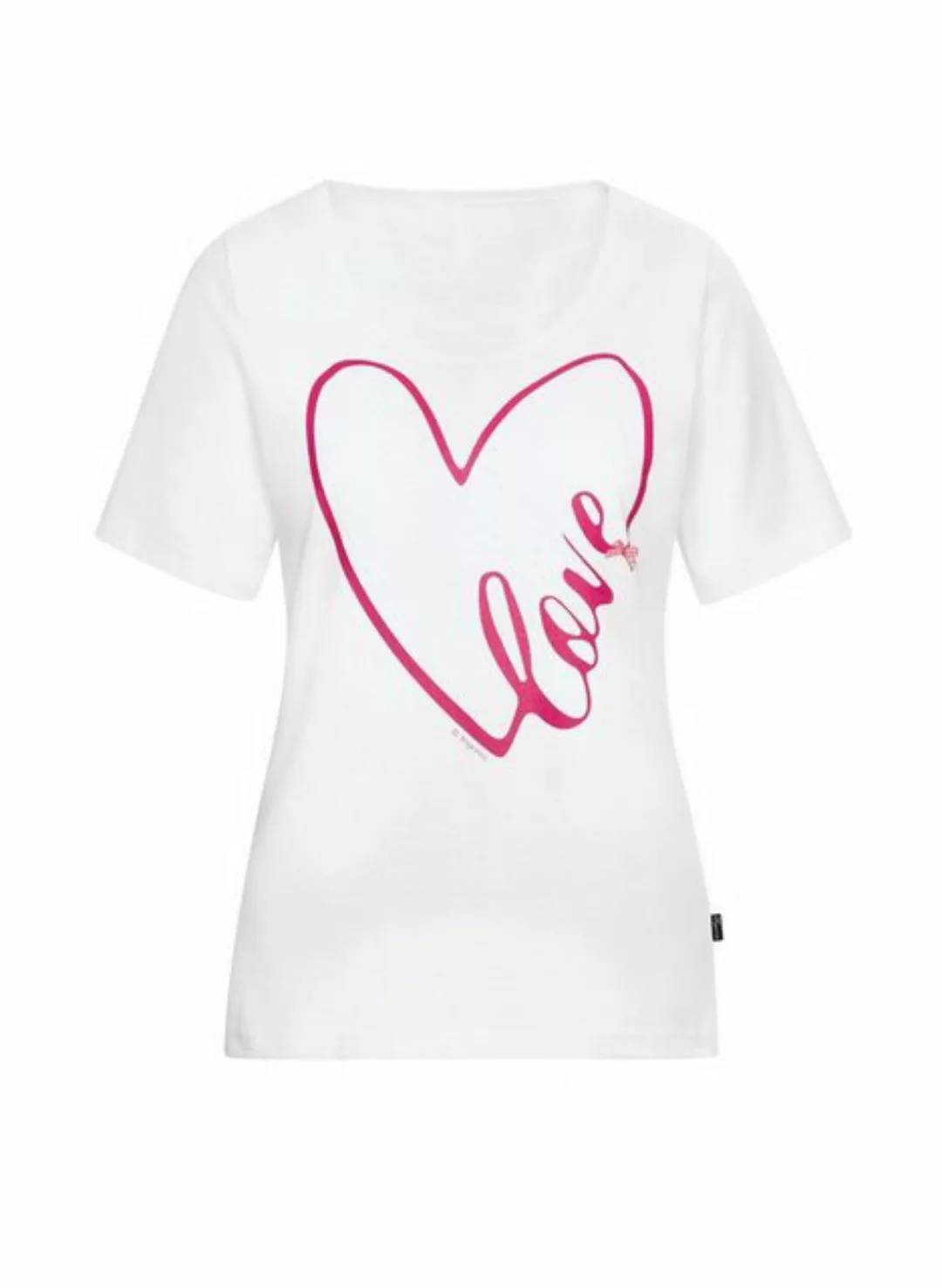 Trigema Pyjamaoberteil TRIGEMA T-Shirt mit großem Herz-Motiv (1-tlg) günstig online kaufen