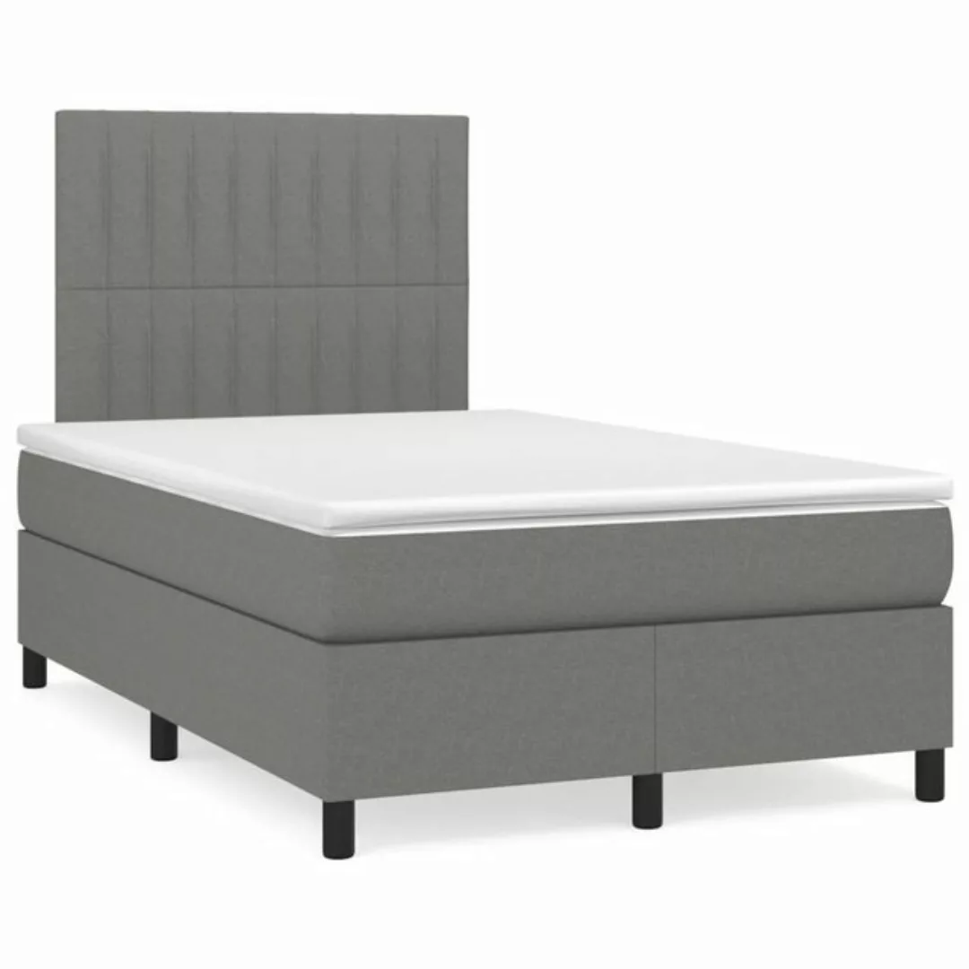 vidaXL Bett Boxspringbett mit Matratze Dunkelgrau 120x190 cm Stoff günstig online kaufen