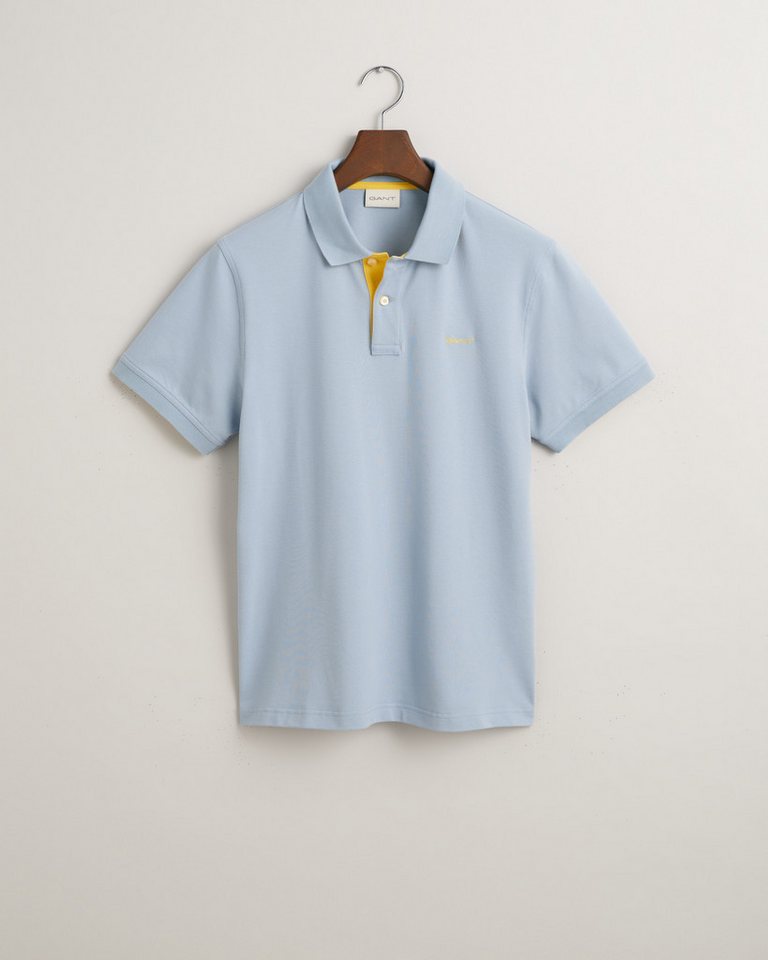 Gant Contrast Piqué Poloshirt Blau - Größe XL günstig online kaufen