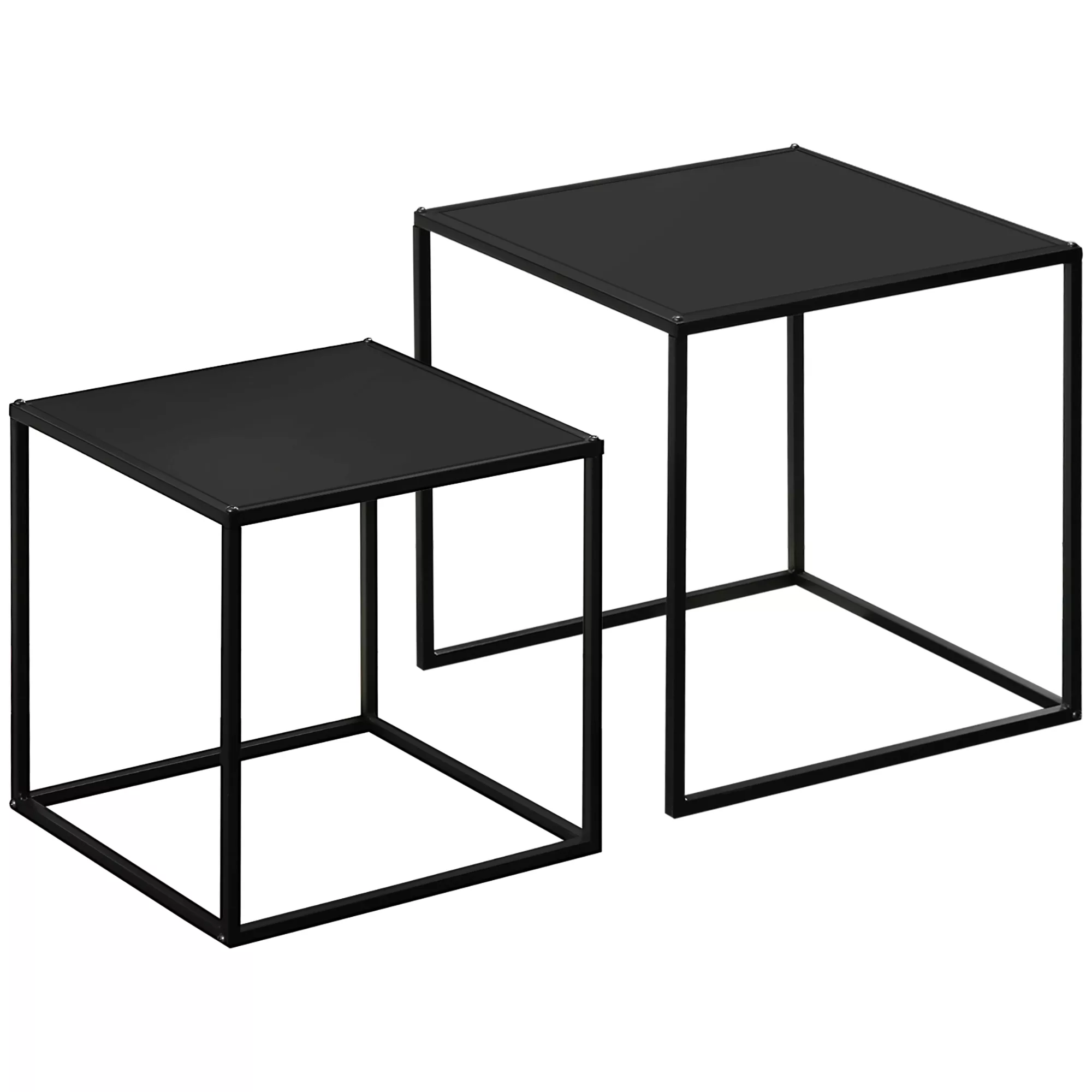 HOMCOM Couchtisch-Set 2er-Set Beistelltische modernes Design Stahlgestell b günstig online kaufen