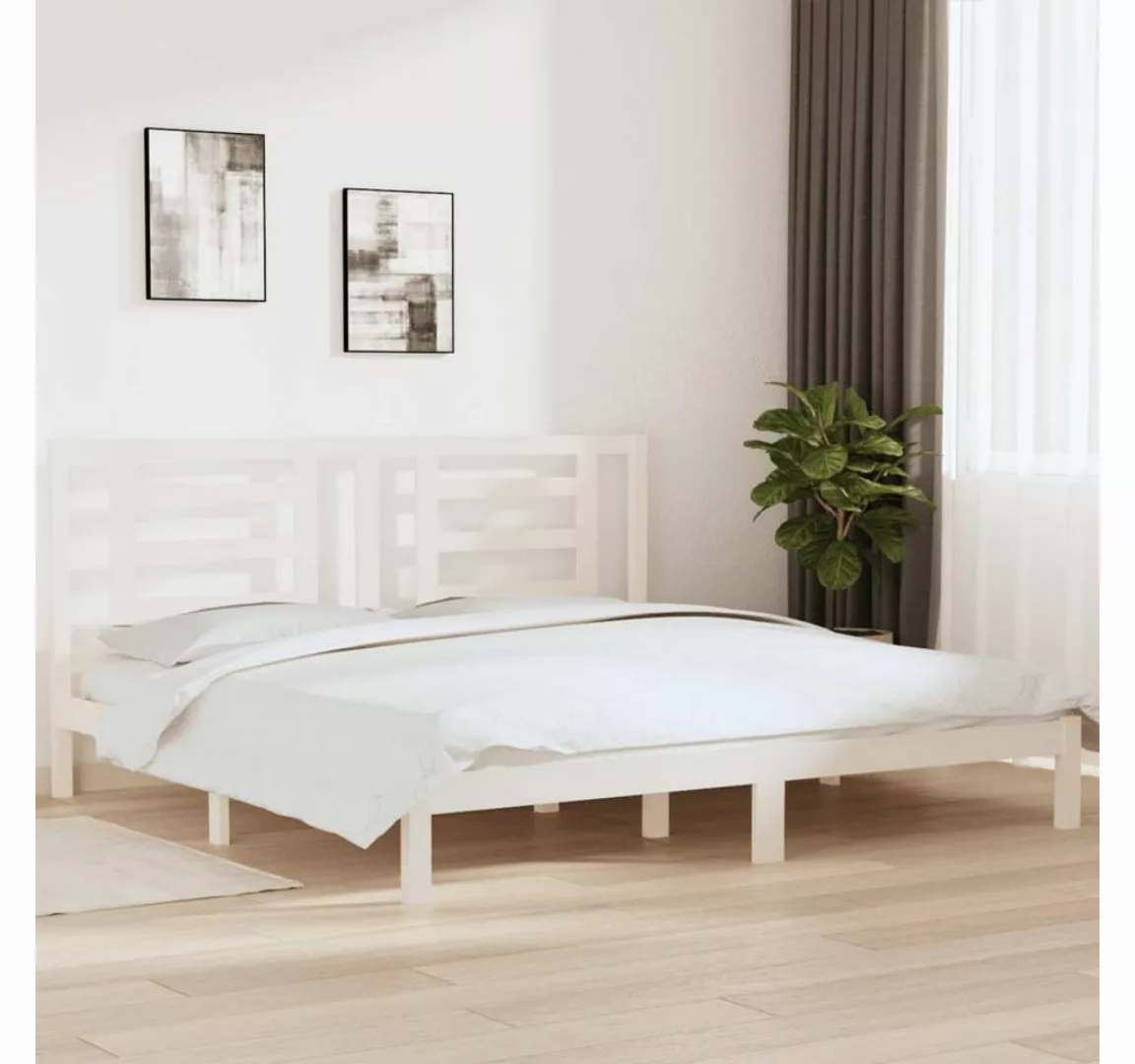 furnicato Bett Massivholzbett Weiß Kiefer 200x200 cm günstig online kaufen