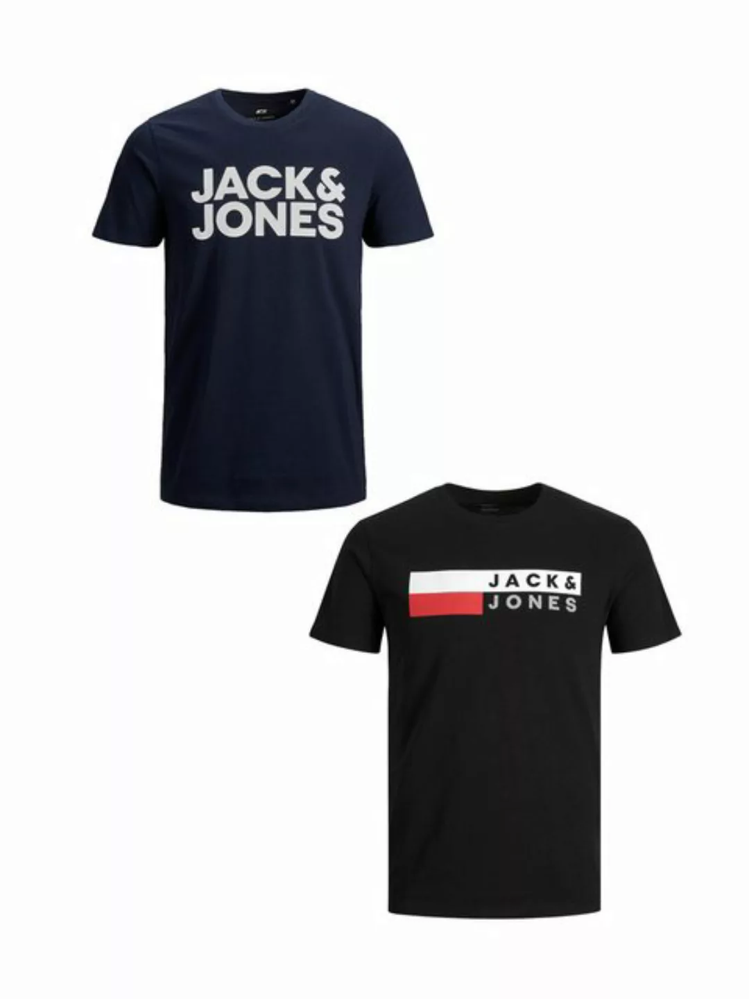 Jack & Jones T-Shirt 2er Set Plus Size T-Shirt Logo Print (2-tlg) 4831 in B günstig online kaufen