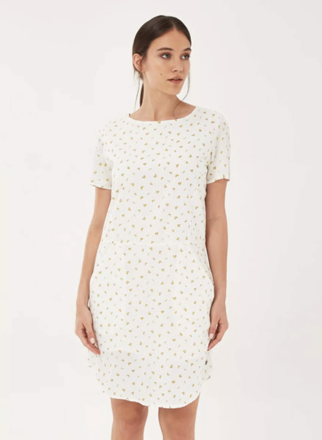Kleid Aus Bio-baumwolle Mit Allover-print günstig online kaufen