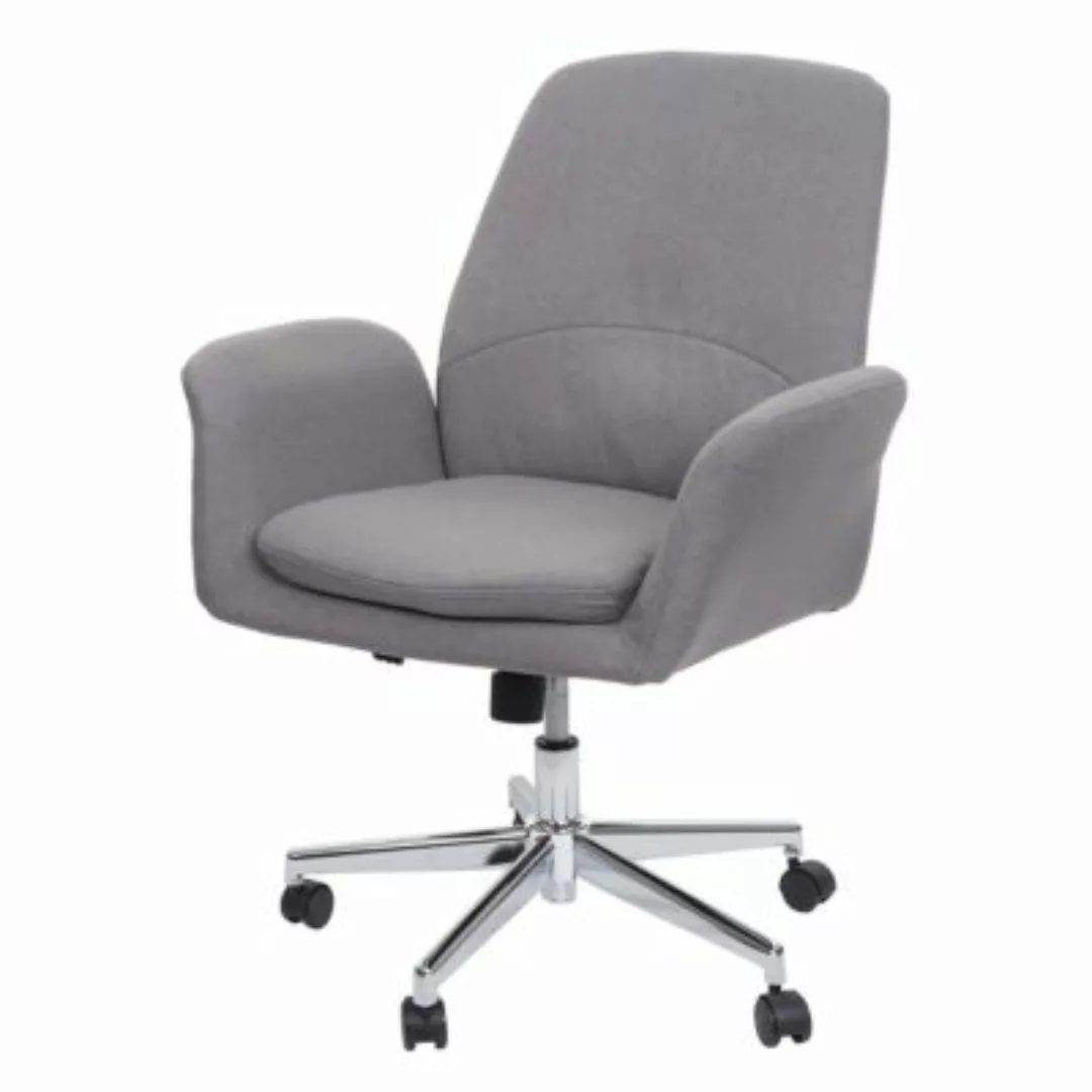 HWC Mendler Bürostuhl mit Armlehne Stoff/Textil grau günstig online kaufen