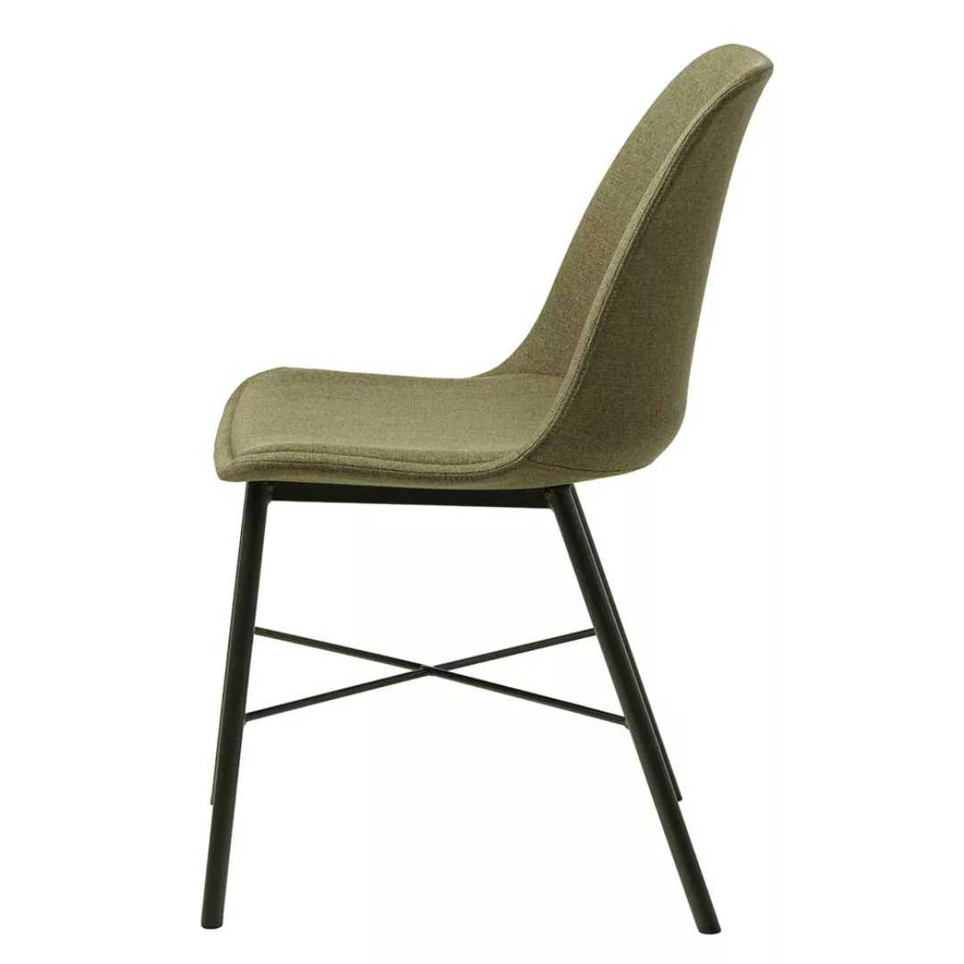 Esstisch Stühle in Oliv Grün Webstoff und Metall (2er Set) günstig online kaufen