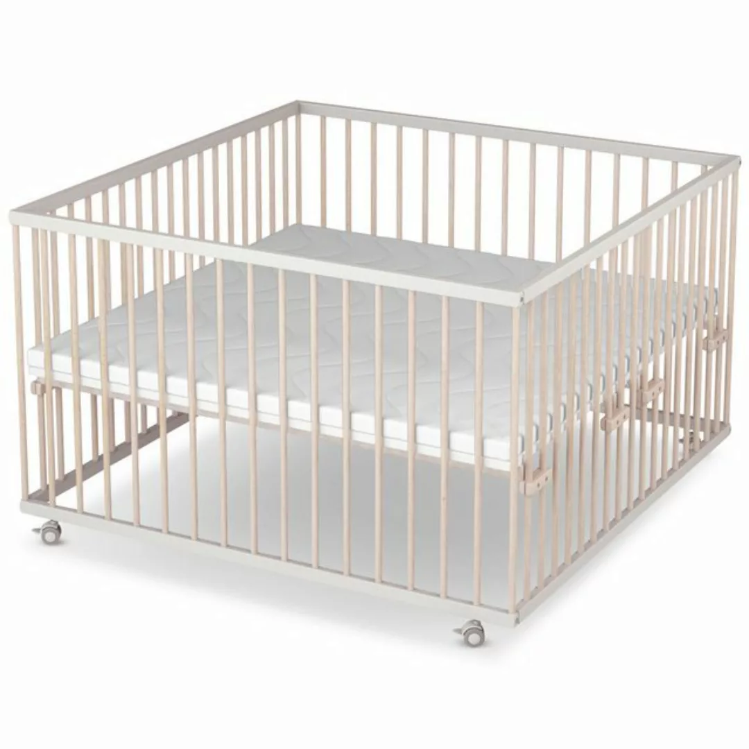 Sämann Babybett Laufgitter 120x120 cm Matratze Lattenrost Schlupfsprossen w günstig online kaufen