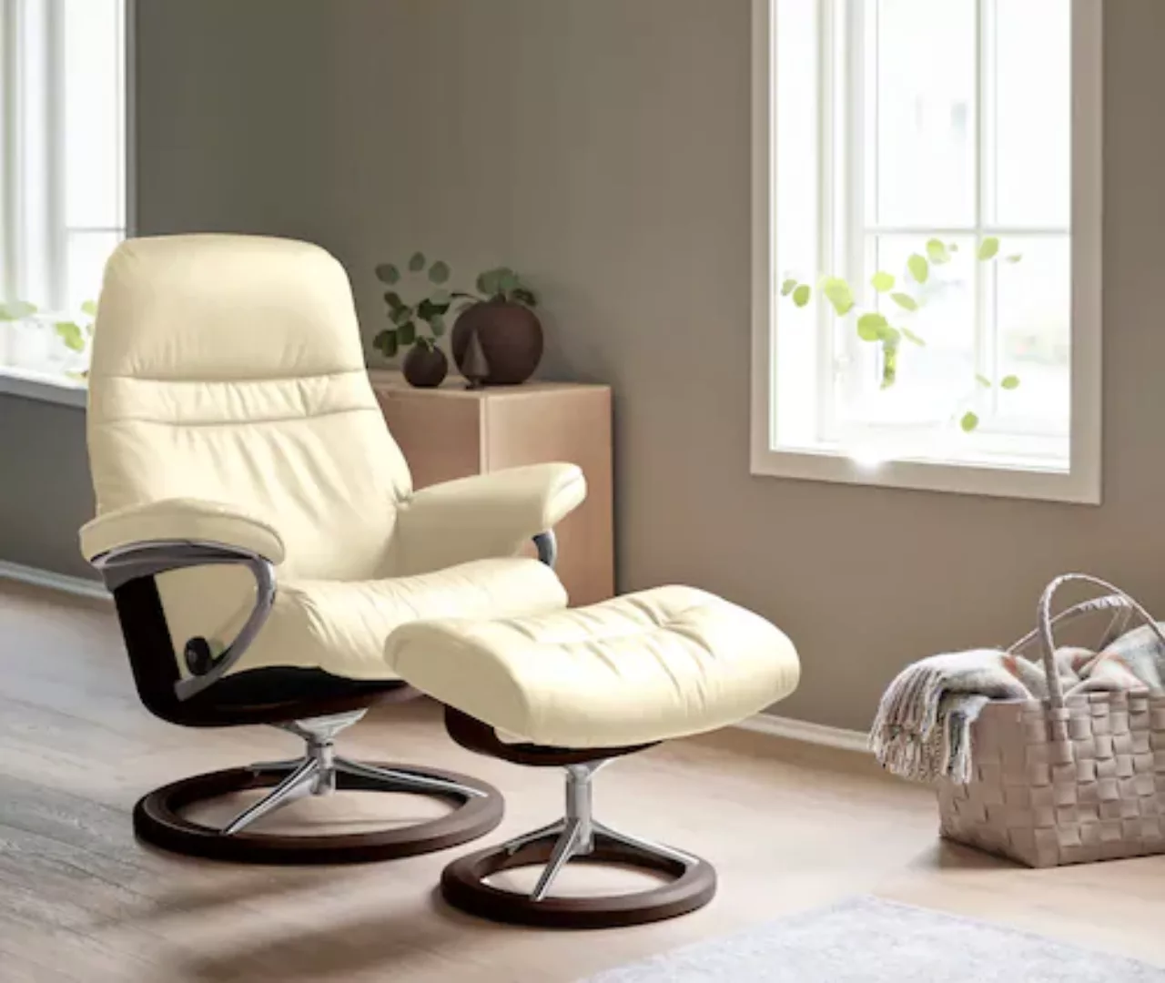 Stressless® Relaxsessel »Sunrise«, (Set, Relaxsessel mit Hocker), mit Signa günstig online kaufen