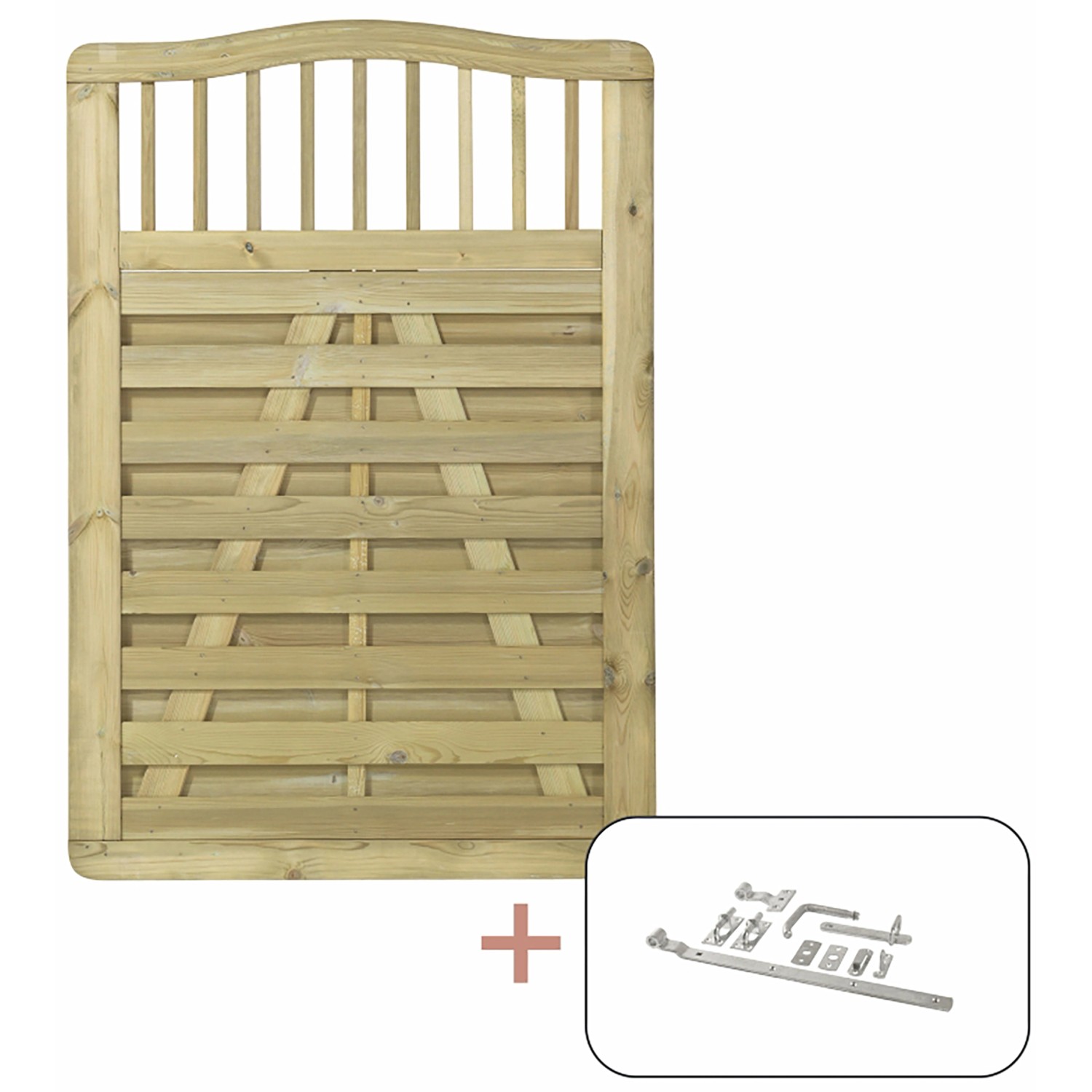 Plus Holz Einzeltor Rondo Nadelholz druckimprägniert 100 cm x 142/145 cm günstig online kaufen