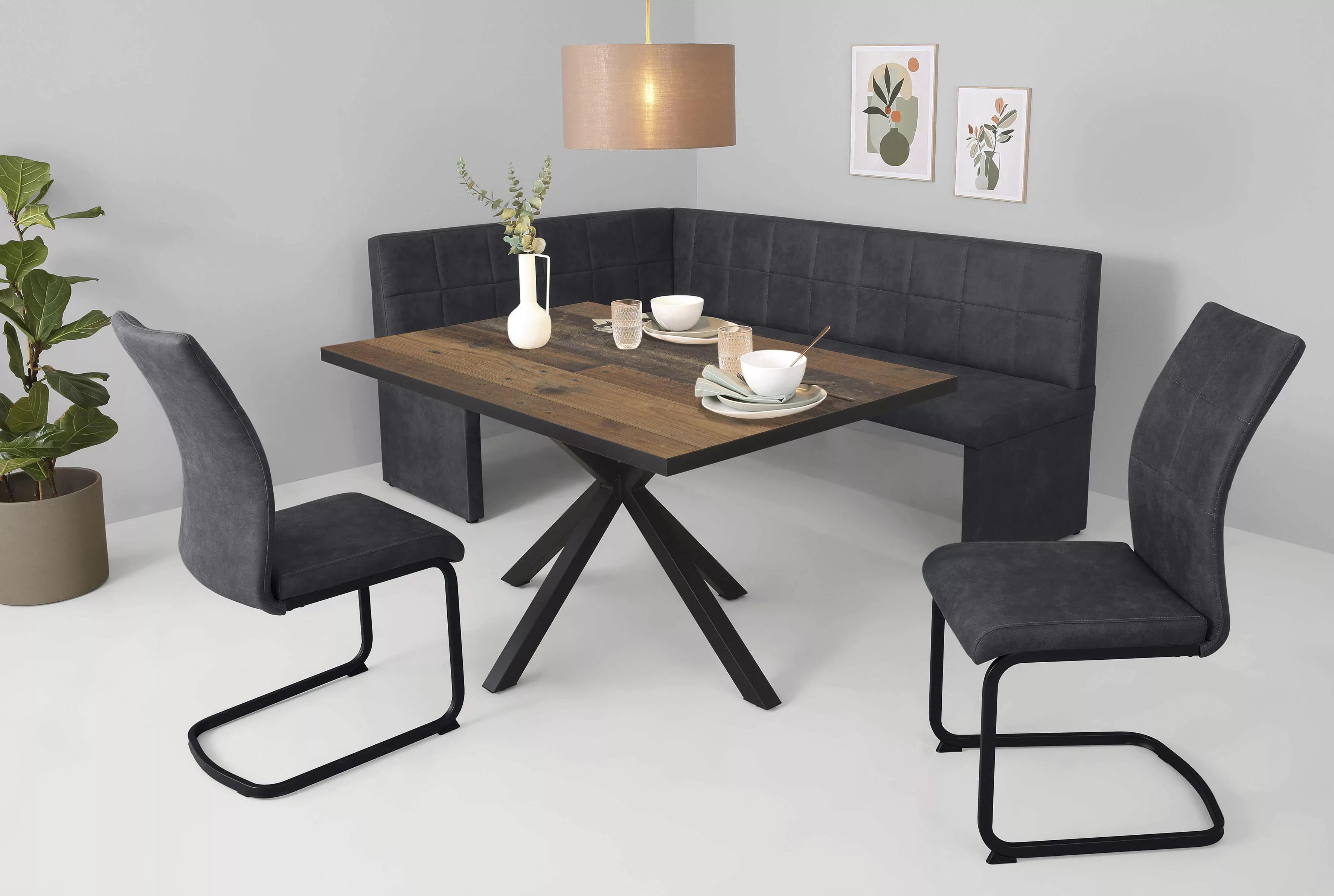 HELA Essgruppe "SPREE", (4 tlg.), Esstisch 140x90 cm mit Dickkante, Microfa günstig online kaufen