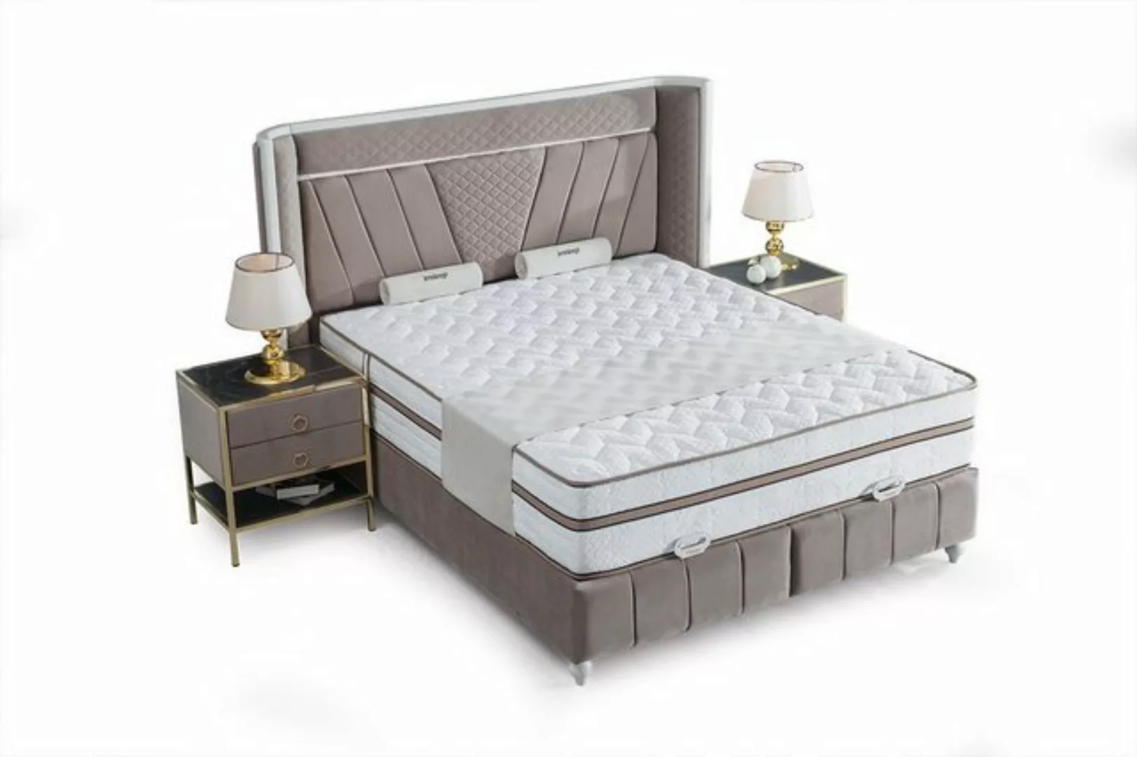 Villa Möbel Boxspringbett LUSSO (Bett Set, Bettset), Bettkasten mit XXL Sta günstig online kaufen