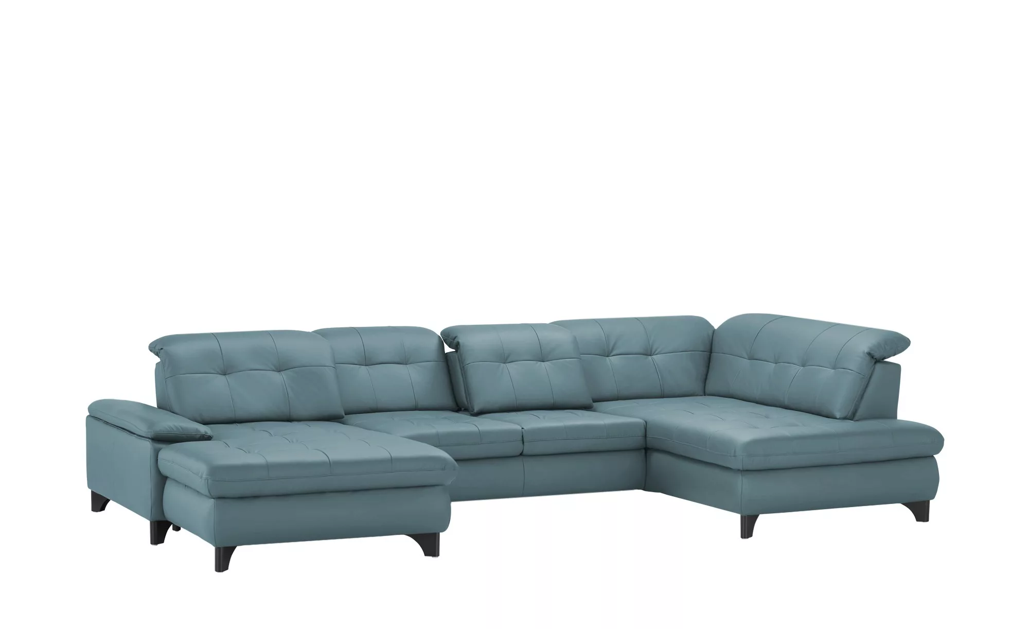 Lounge Collection Wohnlandschaft Leder  Jona ¦ blau ¦ Maße (cm): B: 368 H: günstig online kaufen