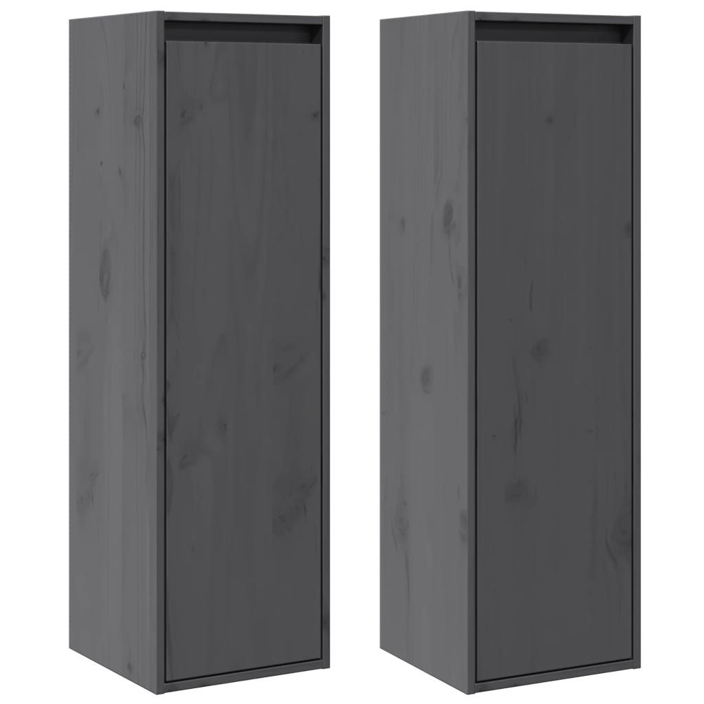vidaXL Regal Wandschränke 2 Stk. Grau günstig online kaufen