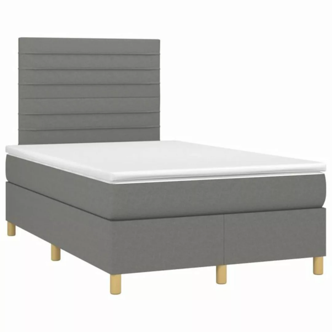 vidaXL Bett Boxspringbett mit Matratze Dunkelgrau 120x190 cm Stoff günstig online kaufen