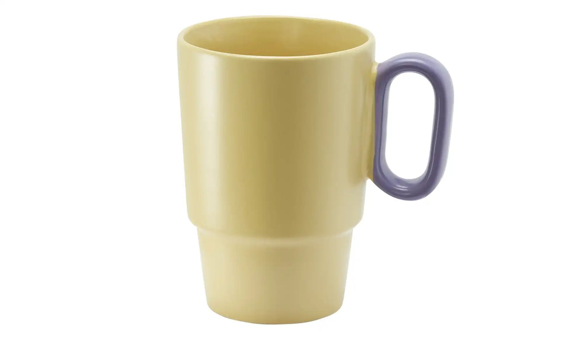 KHG Kaffeebecher   ¦ gelb ¦ Steinzeug/Steingut ¦ Maße (cm): H: 12  Ø: 8.5 G günstig online kaufen
