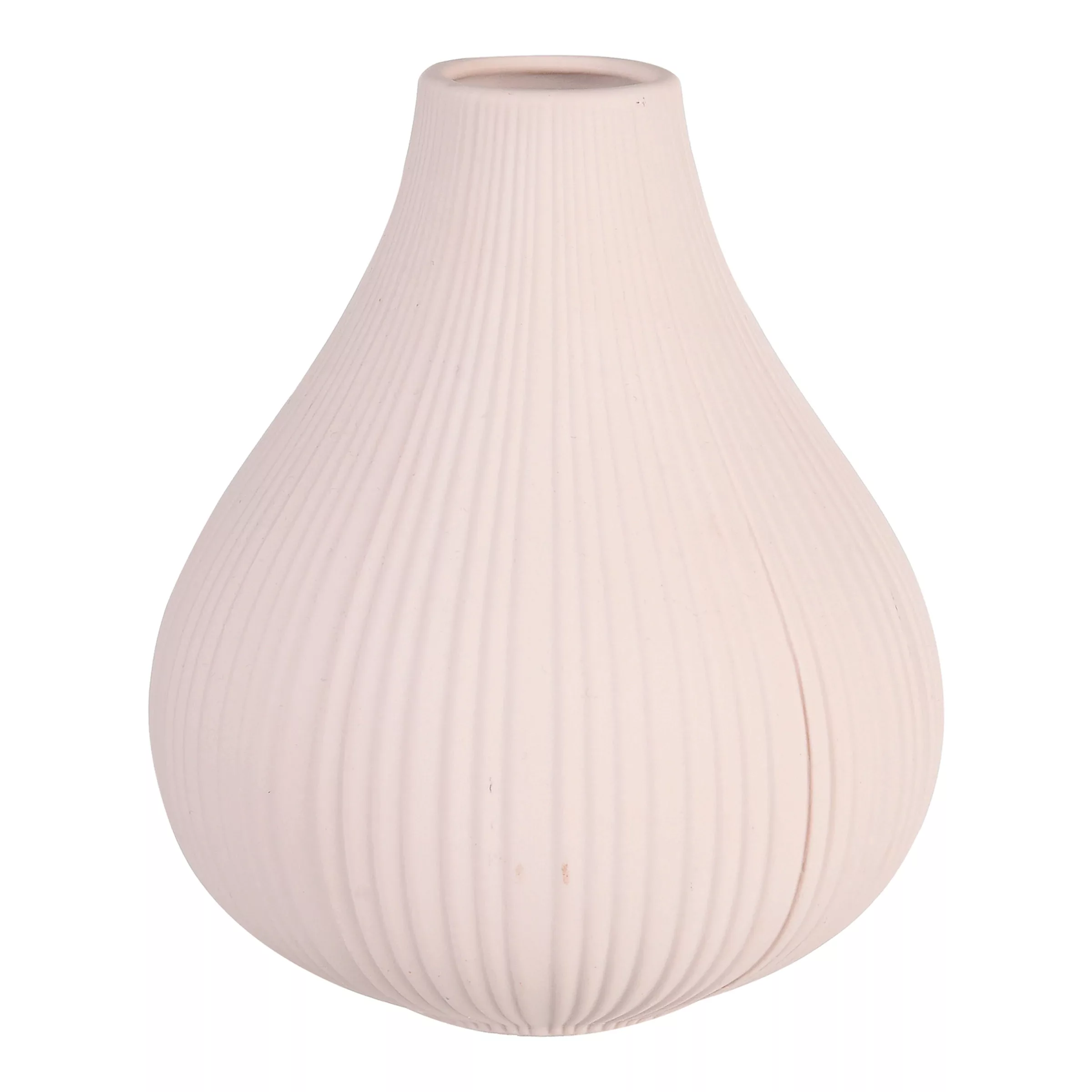 Vase RILLS ca.13x15,5cm, hellrosa günstig online kaufen