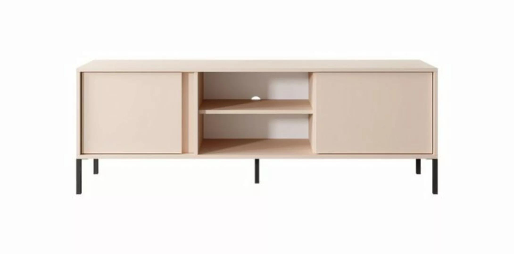 Furnix TV-Schrank Derute 153 Fernsehschrank mit Türen und Metallfüßen Beige günstig online kaufen