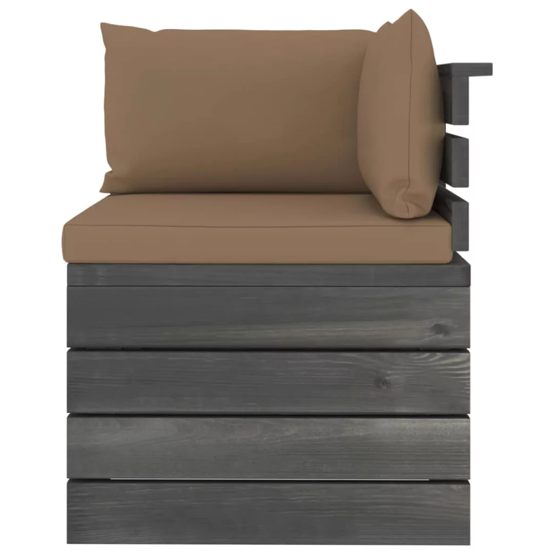 vidaXL Loungesofa Garten-Paletten-Ecksofa mit Kissen Kiefernholz, 1 Teile günstig online kaufen