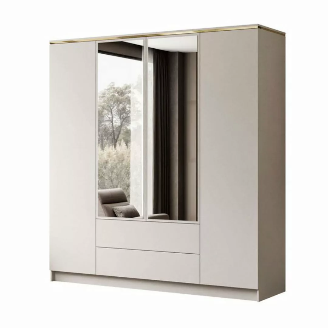 Lookway Kleiderschrank AURORA 4D2SZ KASCHMIR mit Schubladen Breite: 200 cm günstig online kaufen