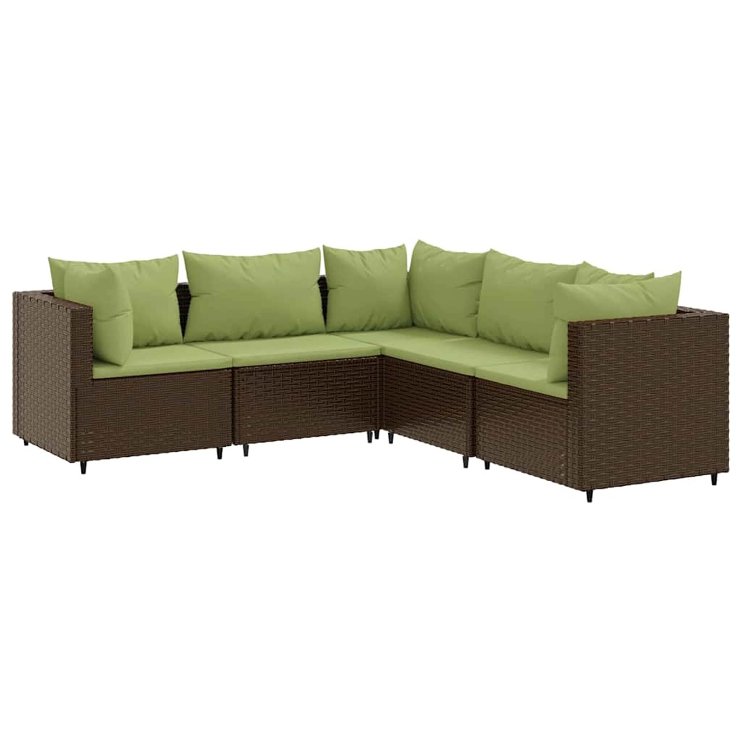 vidaXL 5-Tlg Garten-Lounge-Set mit Kissen Braun Poly Rattan 3308126 günstig online kaufen