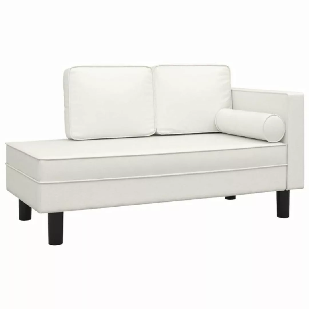 vidaXL Sofa Ottomane Liegesofa Recamiere Sofa Couch 2-Sitzer Creme Kunstled günstig online kaufen