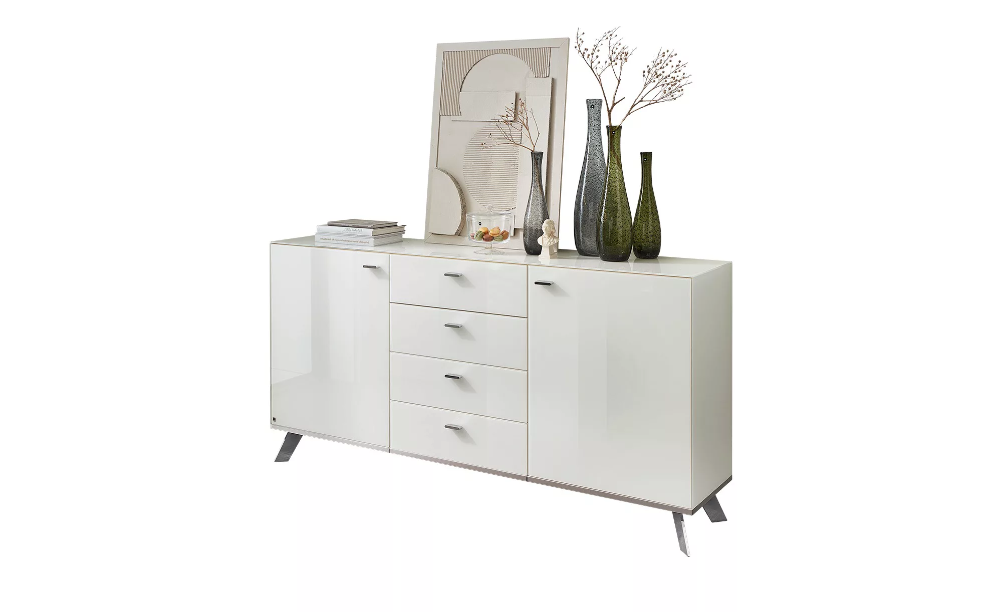 LEONARDO Sideboard  Leo Curve 50 ¦ weiß ¦ Maße (cm): B: 181 H: 93 T: 43 Kom günstig online kaufen