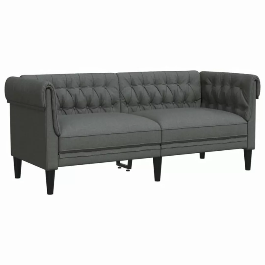 vidaXL Sofa Chesterfield-Sofa 2-Sitzer Dunkelgrau Stoff günstig online kaufen