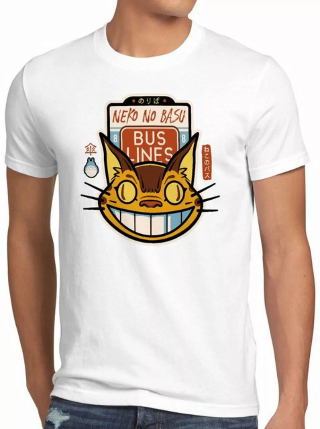 style3 Print-Shirt Herren T-Shirt Katzenbuslinie totoro anime nachbar günstig online kaufen